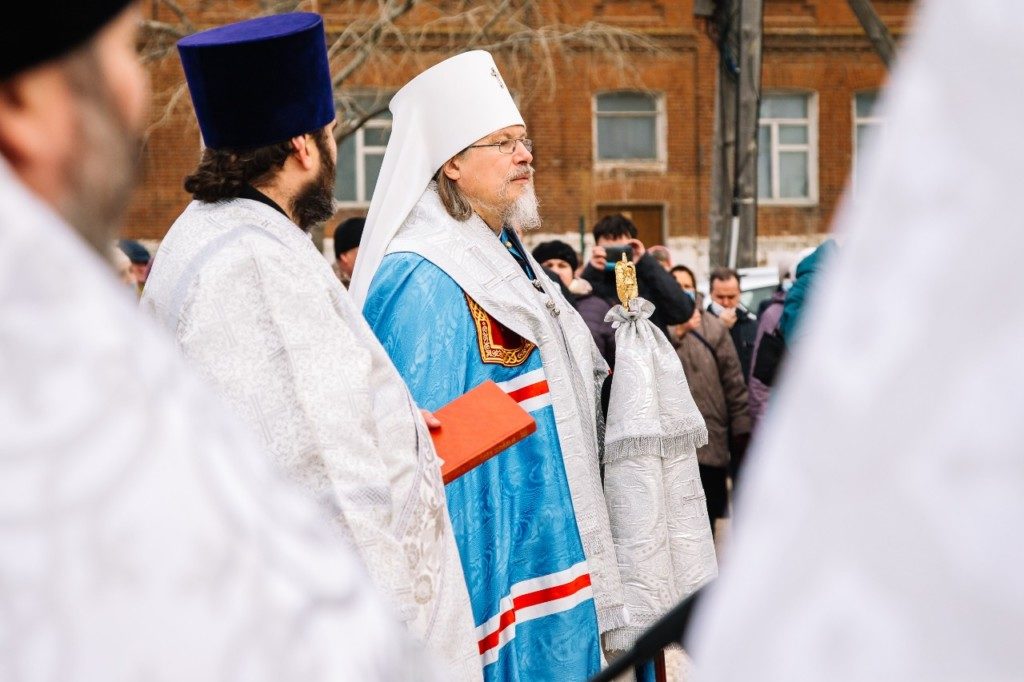 Освящение места под будущее строительство Архангельского собора в Михайлове
