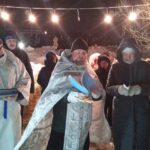 В п. Октябрьском освящение воды в Богоявленскую ночь совершил иерей Александр Борисов