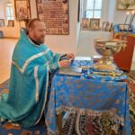 Благочинный Михайловского первого округа протоиерей Сергий Арсентьев отслужил водосвятный молебен в храме Рождества Богородицы с. Помозово